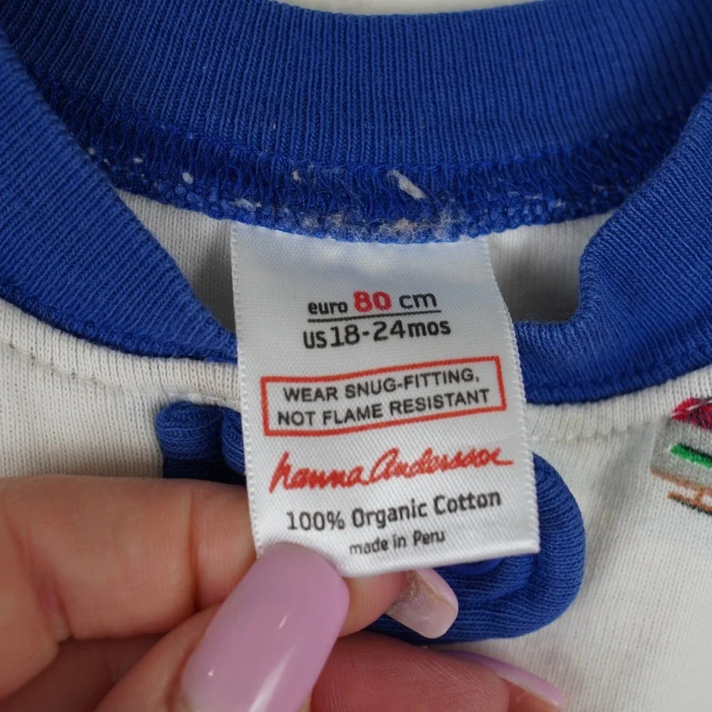 Hanna Andersson Organic Cotton‎ Kids Pajamas 18 24 Months Footless One Piece